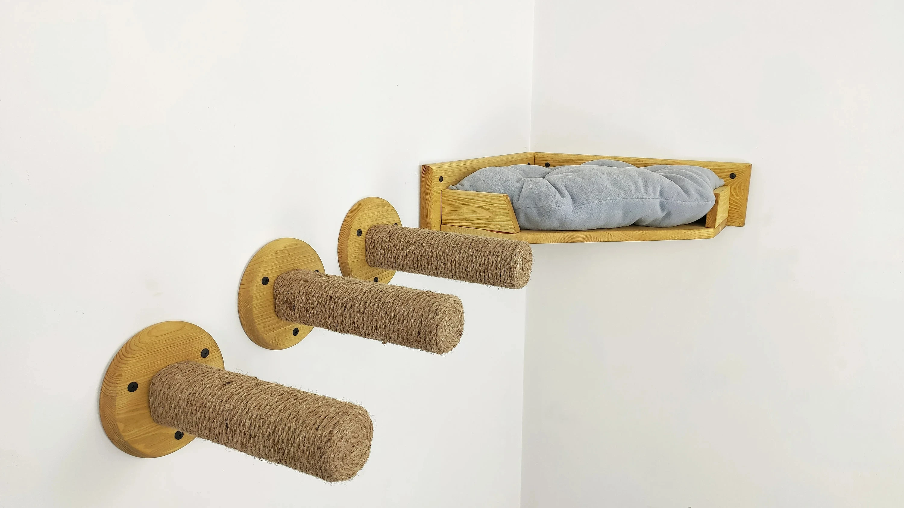 Modern Cat Wall Hammock With Steps Mounted Cat Shelf For Perching And ...