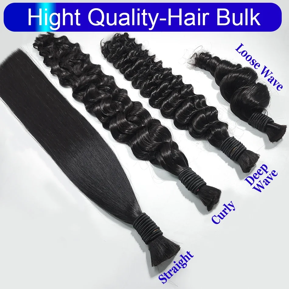 100% Virgin Human Hair Bulk Extension Loose Body Wave Bulk Weben fir Flechten_voghion.com