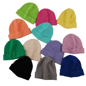 Multicolor Stretchy Soft Kids Knitted Cuffed Beanie - Winter Warm for Casual Outdoor