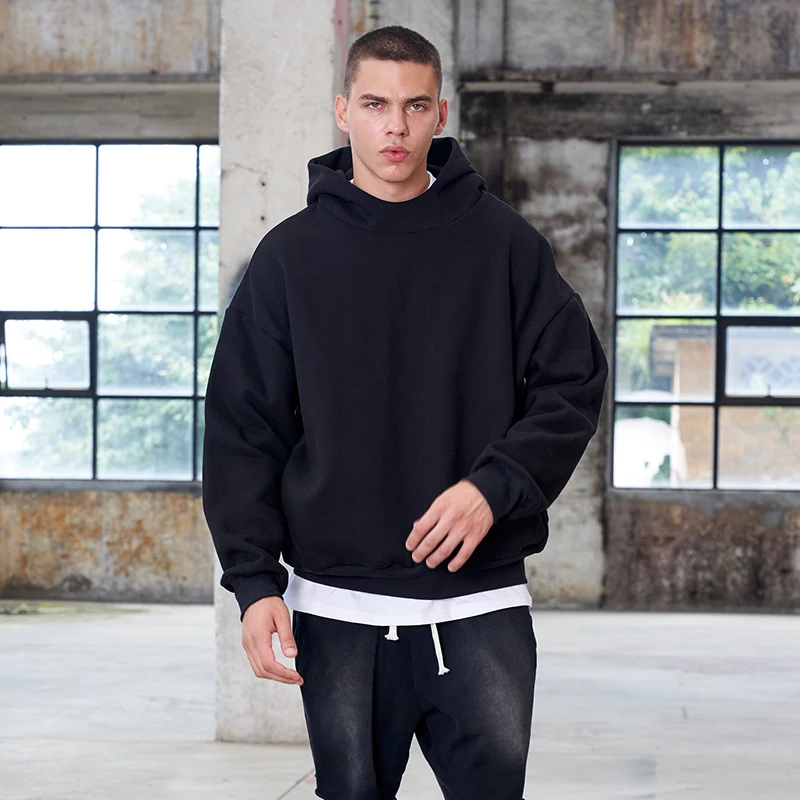 High Quality French Terry Oversized Hoodie Unisex Cropped Hoodie Men