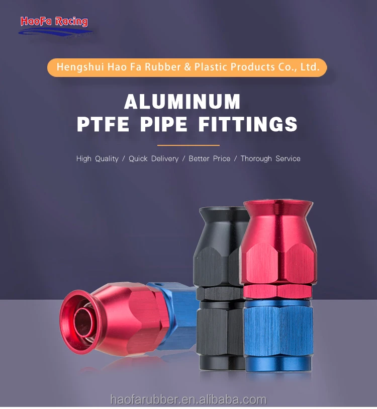 Fast Delivery Black Straight 45deg 90deg An Fittings Ptfe Full