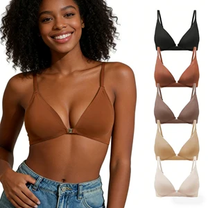 Women's Front Closure Seamless Bra Sexy Push up Adjustable Back Beauty Bra Thin Cup Plus Size Shaping Lingerie