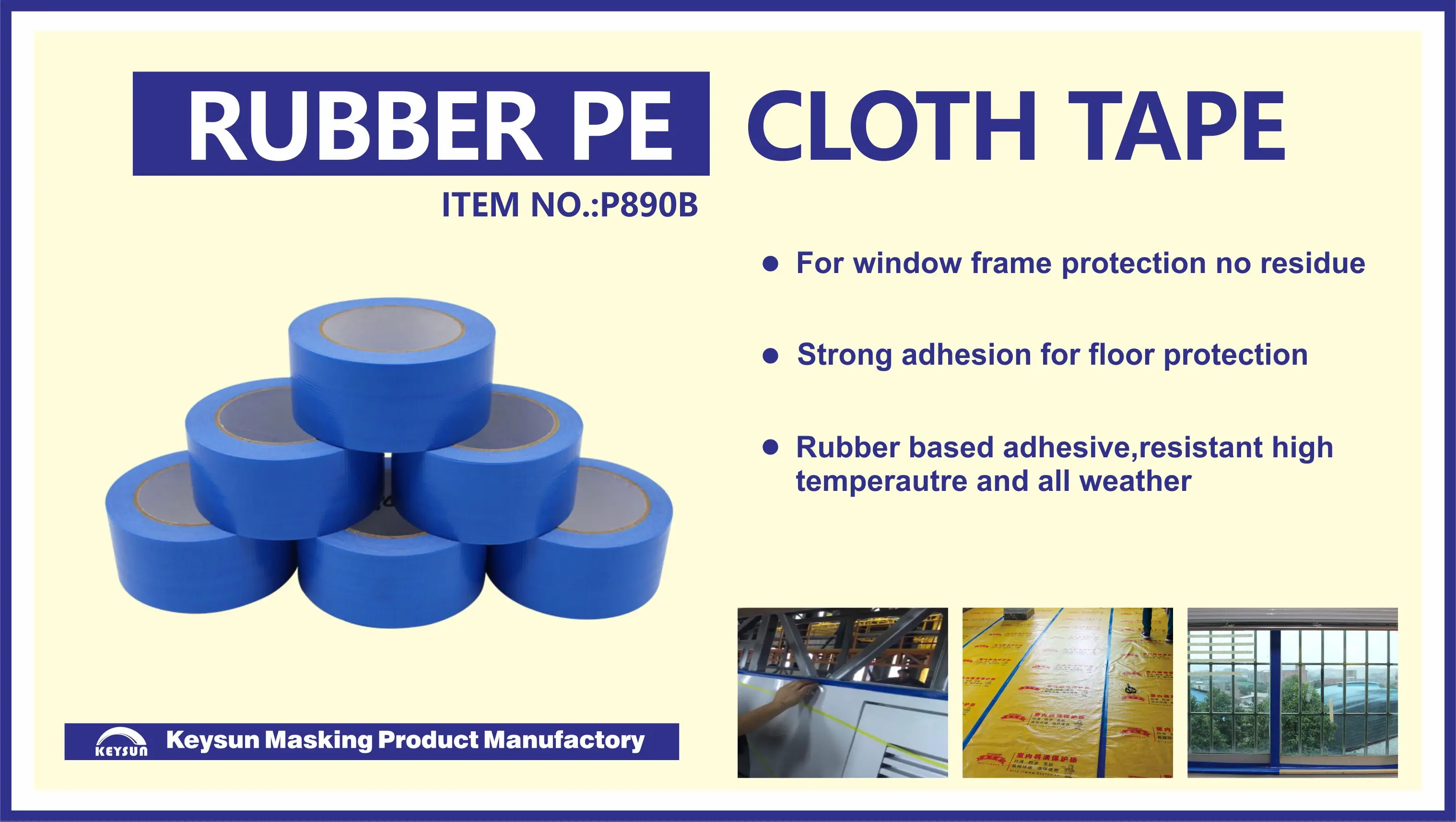 Keysun Stucco Tape Waterproof Pe Cloth Masking Tape Buy Keysun Easy