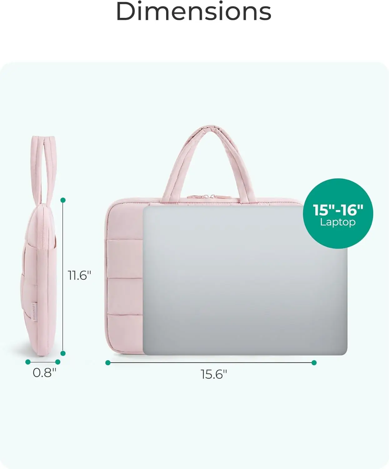 product laptop case for 13 14 15 inch laptops portable soft puffy sleeve with handle shoulder straps pink for girls women238-28