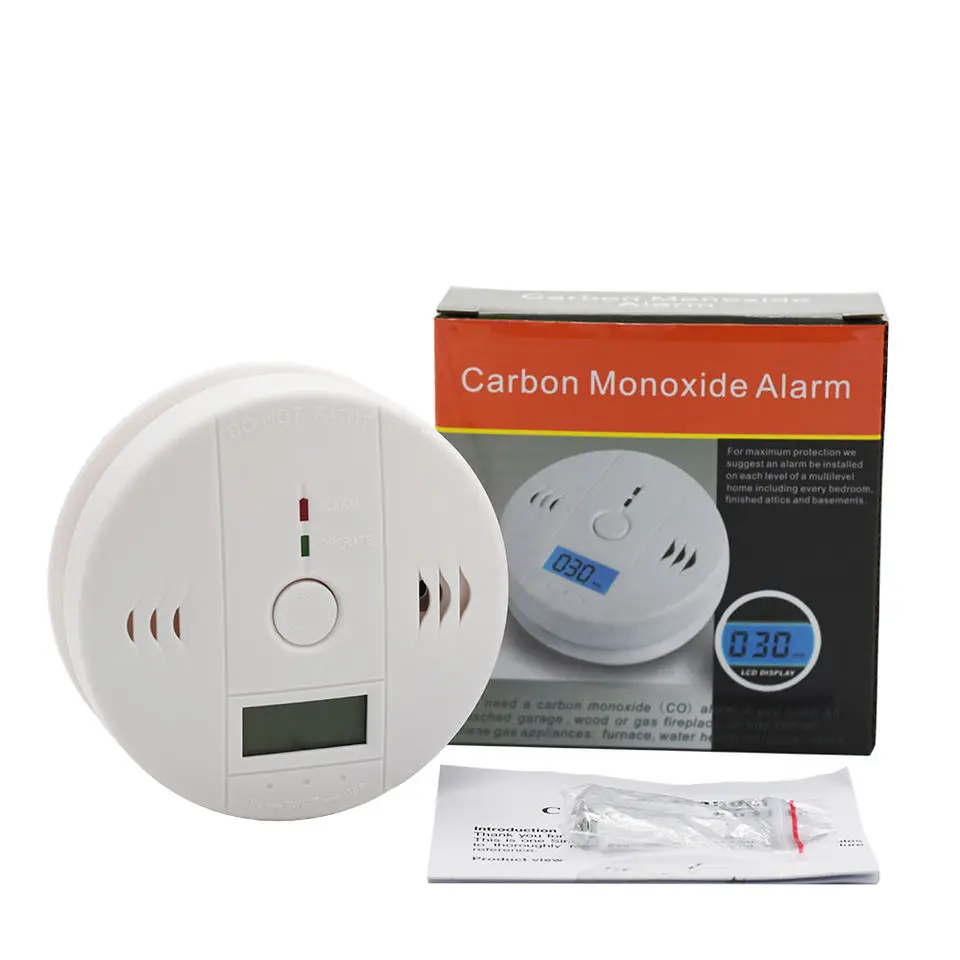 Alarm Sensor Monoxide LCD Battery Operated CO Detector Home Safety