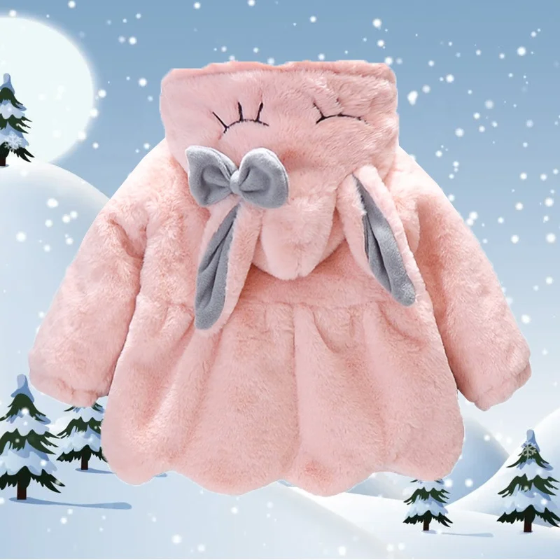 Abrigos Ropa Bebe Conejo Chaqueta De Felpa Con Orejas De Conejo