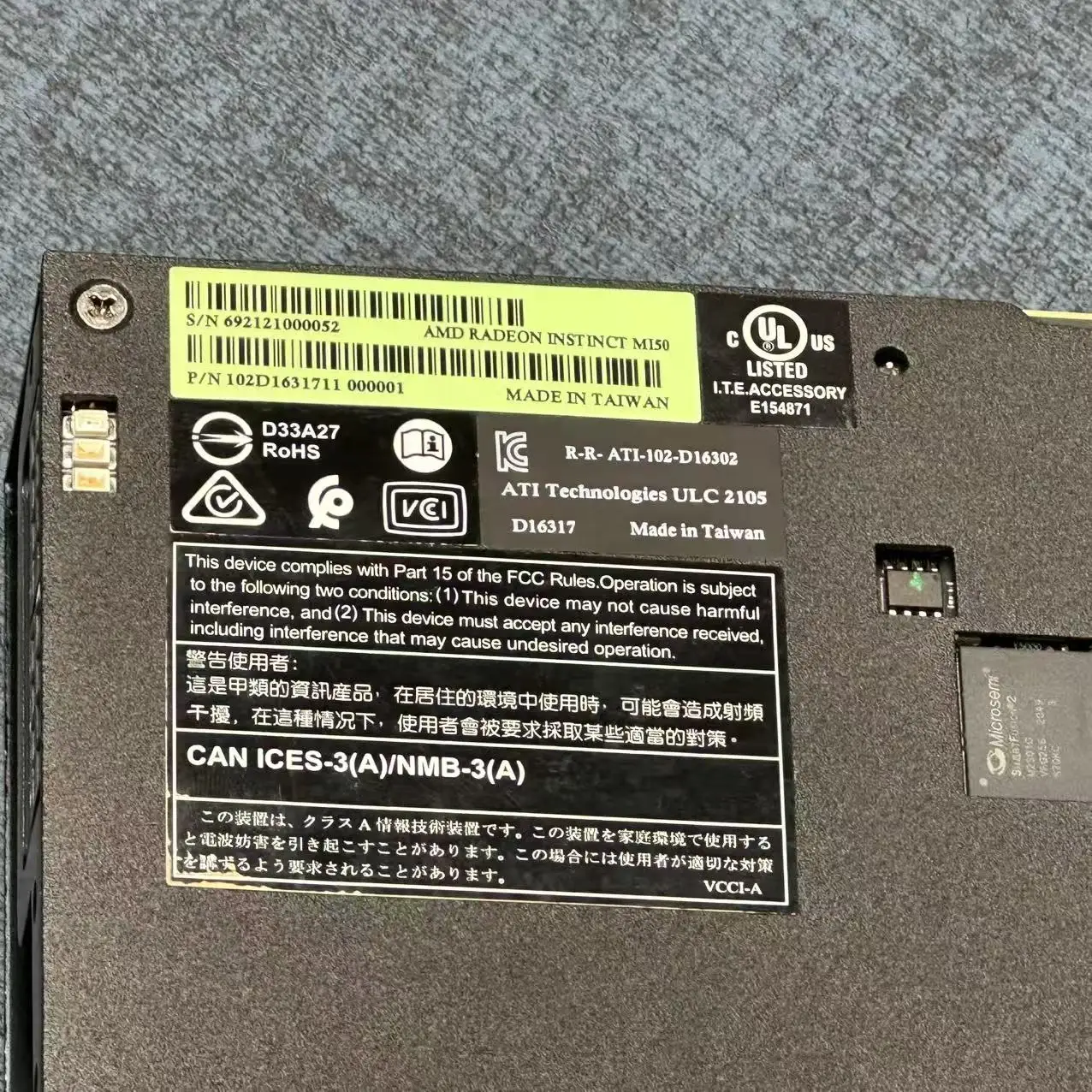 MI50 32gbグラフィックカードAMD RadeonInstinctほぼ新品 AMD Radeon Instinct Mi50 Accelerator 32GB HBM2 Machine