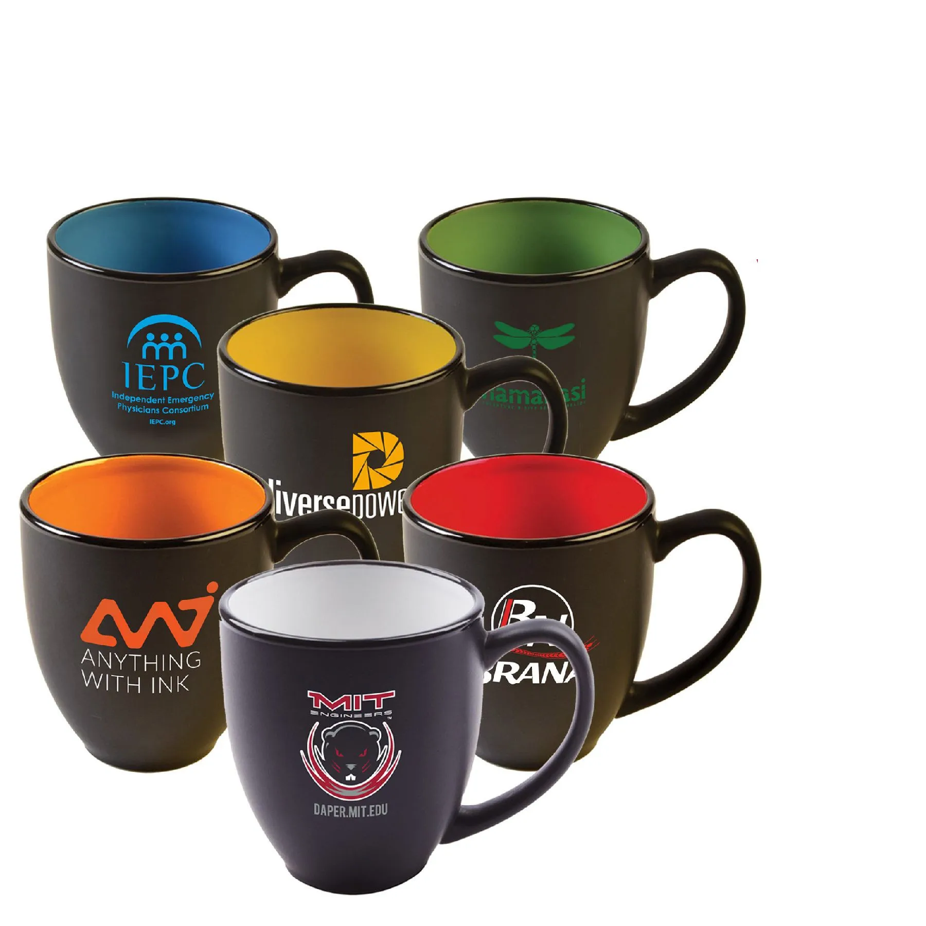 Customized 15 Oz. Two-Tone Matted Bistro Mug
