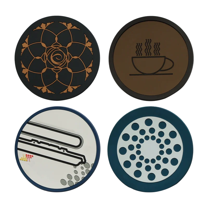 Rubber 2d Pvc Coffee Cup Coasters For Drinks Nonslip Coffee Cup Pvc