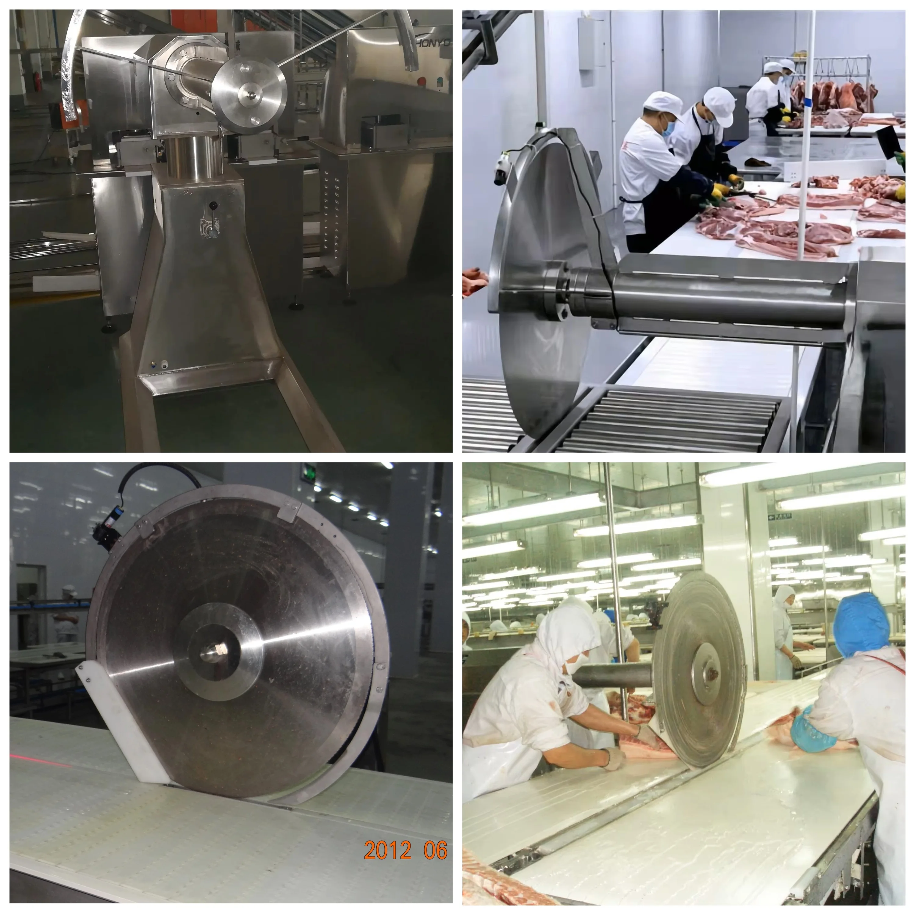 Automatic and durable vertical circular butcher saw for cutting frozen whole hog, beef and goat in the factory