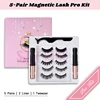 Kit de 5 paires de faux cils magnétiques en vison synthétique