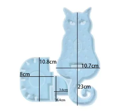 Zayookey Moule Silicone Bougeoir Chat + Base - Moule Résine Époxy Chandelier Chat DIY - Photophore Fantaisie