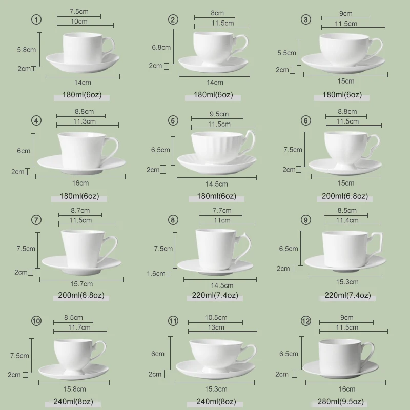 Customization Bone China Gold Plated Coffee Tea Cup Set Porcelain Cappuccino Cup Ceramic Tea Cup and Saucer Set