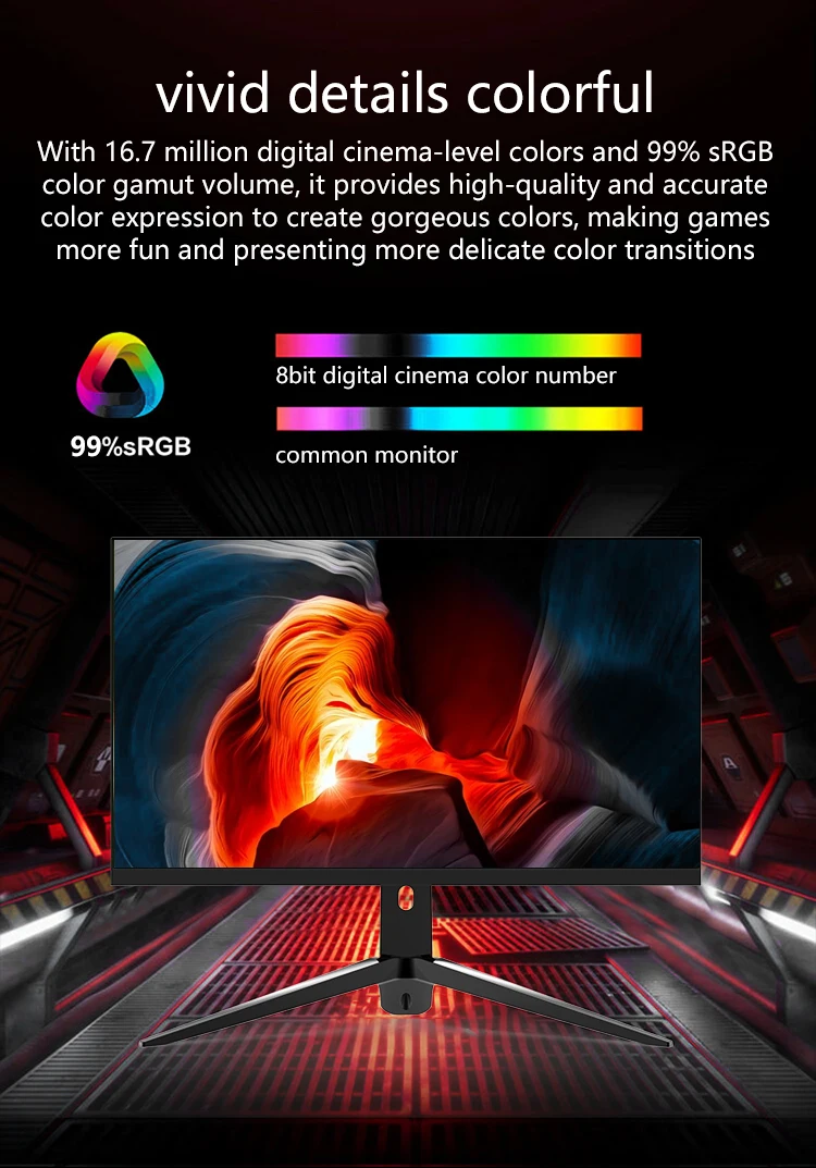 27inch Wide Screen Curved IPS OLED HDR Gaming Monitor Rotating 1080P ...