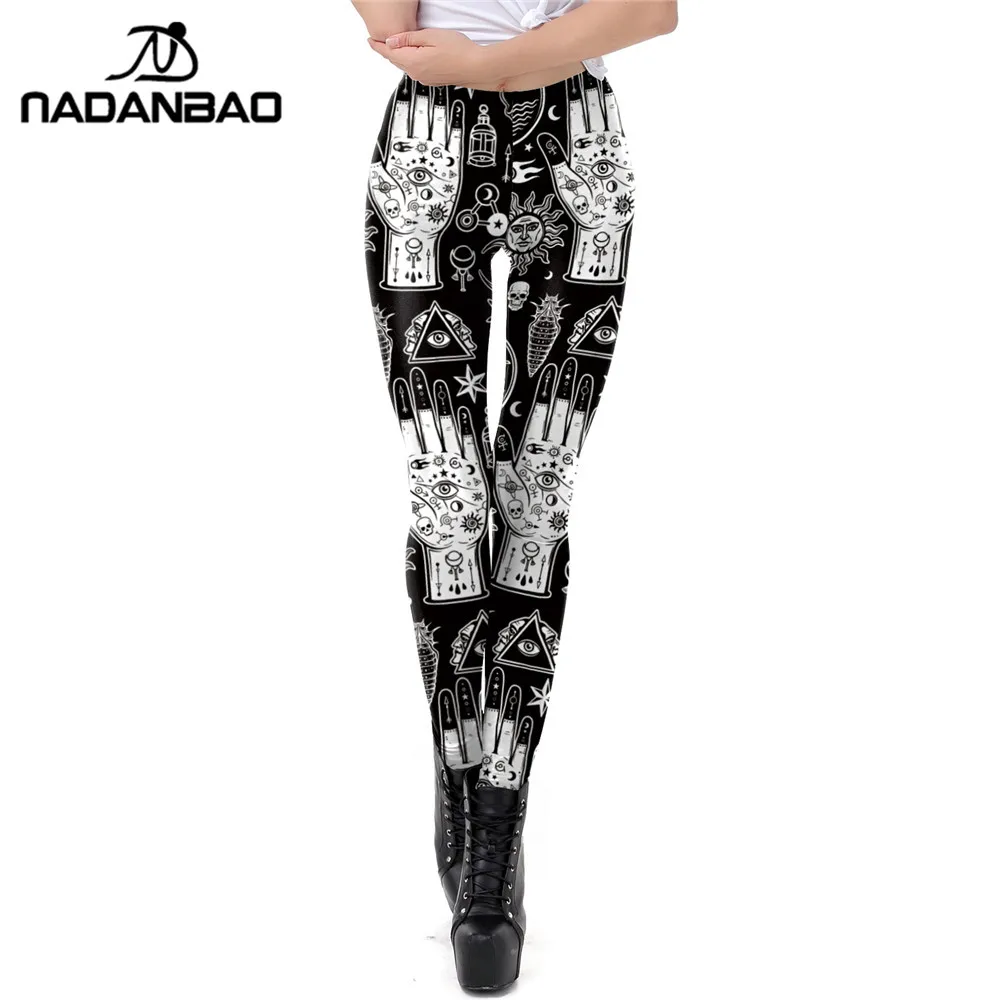 Nadanbao 2021 Ouija Printed Black Pattern Scrunch Leggings High Quality