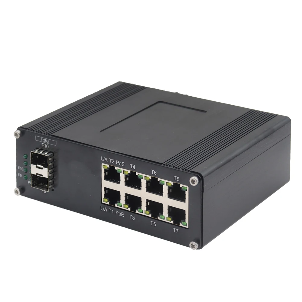 2 X SFP 8 X GE PoE Network Switch Industrial 8 Port Gigabit Ethernet WEB Managed Switch CCTV Networking