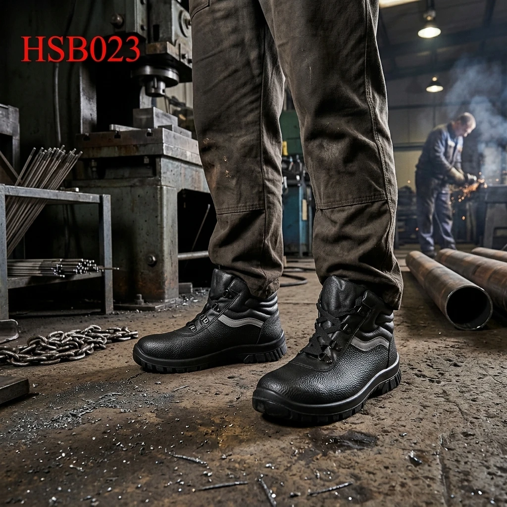 ZYF, Scarpe di sicurezza per industrie pesanti con punta d'acciaio inseribile e listino riflettente, adatte a centrali elettriche, con suola resistente ad acidi e alcali, stivali da lavoro HSB023