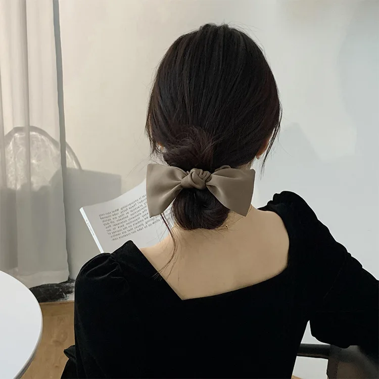 Korean Black Butterfly Knot Hair Scrunchies Simple Elastic Hair Ties