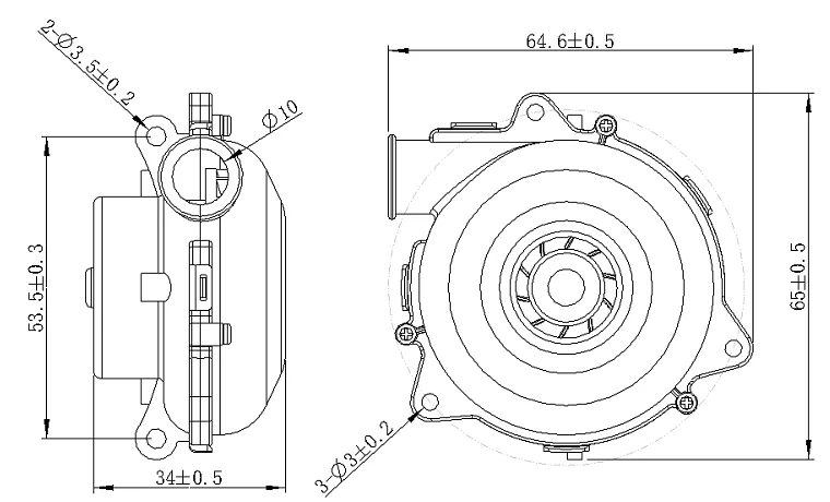 DC Centrifugal Blower 3000 Pa Mini Size | Small Air Con Blower | ODM