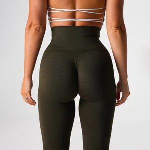 Unique Design Scrunch Butt High Waisted Gym Leggings Scrunch Seamless Ribbed Contour Leggings