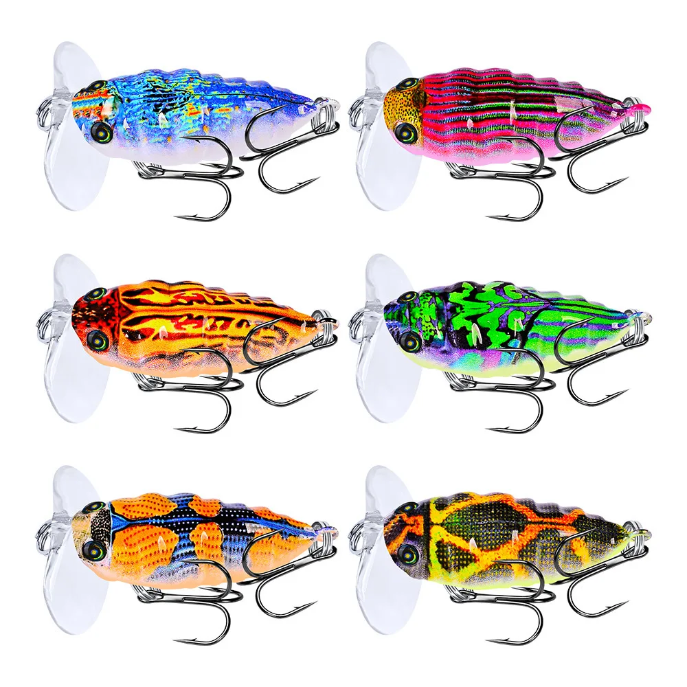 New Design Abs Plastic Hard Lure 4cm 4g Cicada 3d Lifelike Eyes Whopper ...