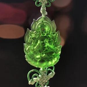 Liuli Handmade Car Hanging Crystal  Pendant Decoration Tibetan Buddha