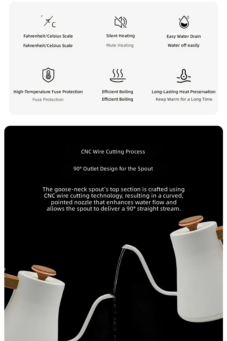 RSC Wholesale Smart Wi-Fi Temperature-Controlled Coffee Kettle Touchscreen 304 Stainless Steel Electric Kettle K025 Hb04a2f89853448598c4f074bd2284d3dD