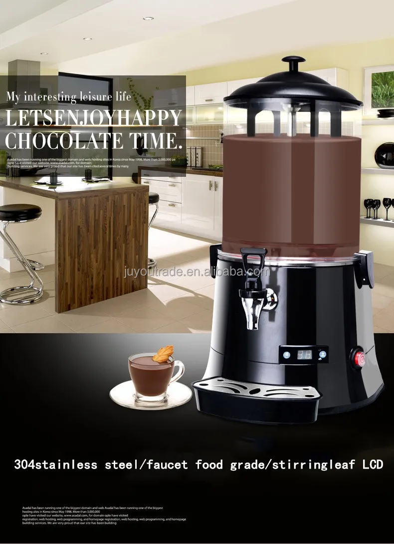 Hot Chocolate Machine,Commercial Hot Chocolate Dispenser Machine,30~90℃  Adjustment Hot Coco Making Machine,Hot Drink Milk Machine with Led Display  304