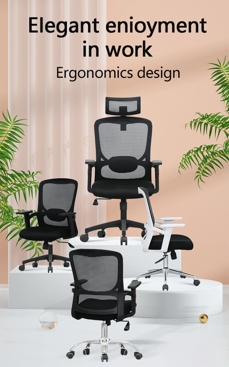 Commercial Leisure Healthy Swivel High Back Guest Full Mesh Ergonomic