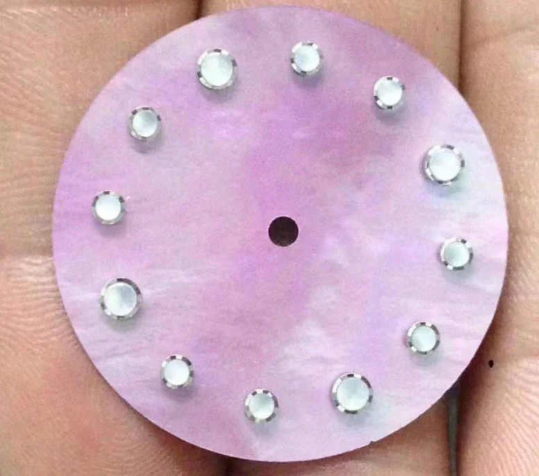 Customizable Copper Watch Dial with Diamond Setting/Stone Holder Chaton Insert Cultivated Zircon Various Sizes Shapes Available