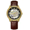 5 Gold Black Leather Strap
