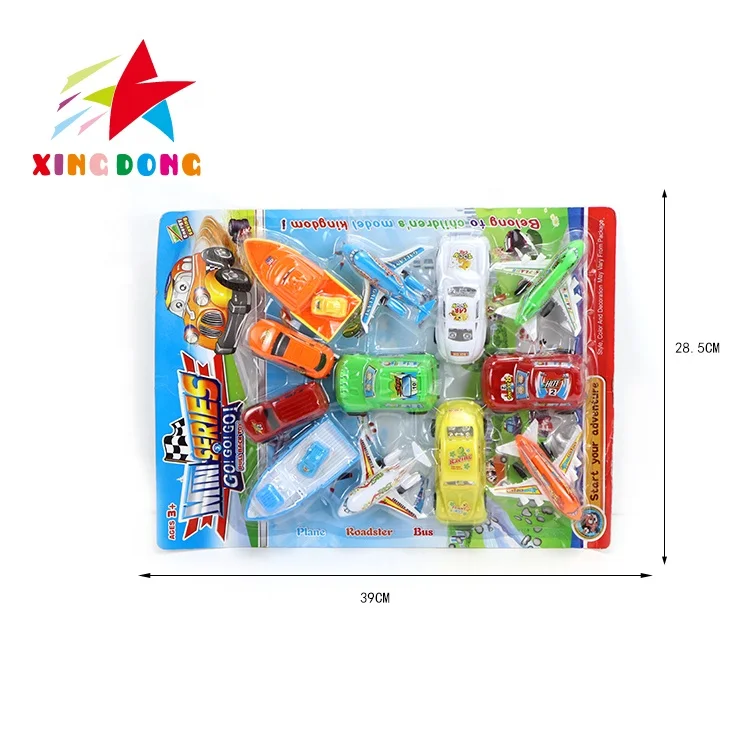 colorful new  pull back toys truck with blister card promotional small plastic toy car sets