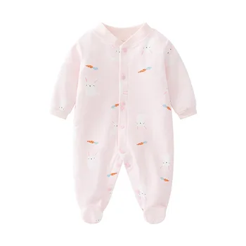 Baby Girls Clothes Spring And Autumn Long Sleeve Newborns Organic Cotton Crawling Rompers 0-12 Months Baby Pajamas Clothing