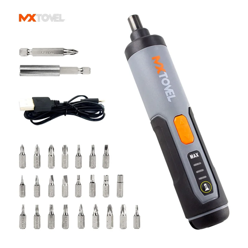 MXTOVEL Electronic Torque Adjustment Function Electric Screwdriver USB Type C Charger Cordless Screwdriver Set