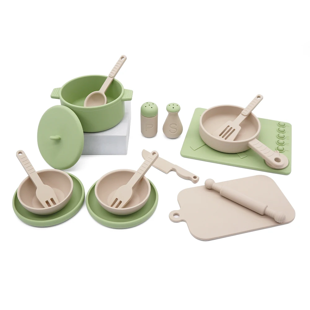 Factory BPA Free Montessori Mini Cooking Pretend Play Baby Kitchen Set Toys for Kids