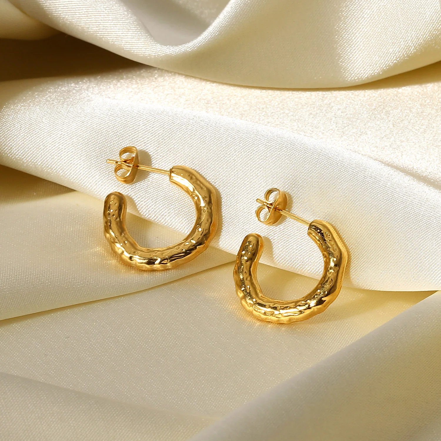 Wholesale Designer Inspired Earrings Lava Shaped Stud 18k Gold Earring  Stainless Steel Hammered Chunky Hoop Earrings For Women - Buy Wholesale  Designer Inspired Earrings,18k Gold Earring,Chunky Hoop Earrings For Women  Product on