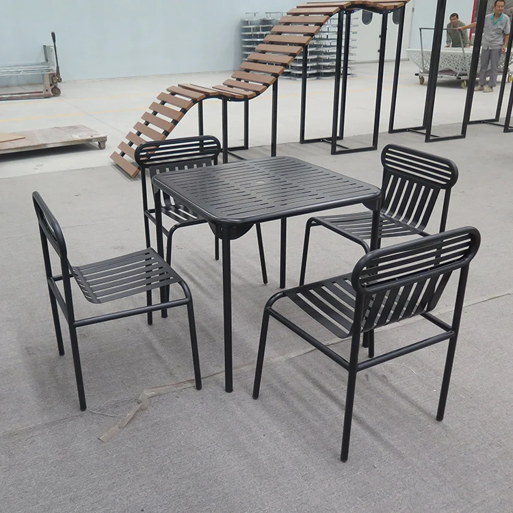 Garden Furniture Metal Picnic Dining Table And Chairs Sets Coffee