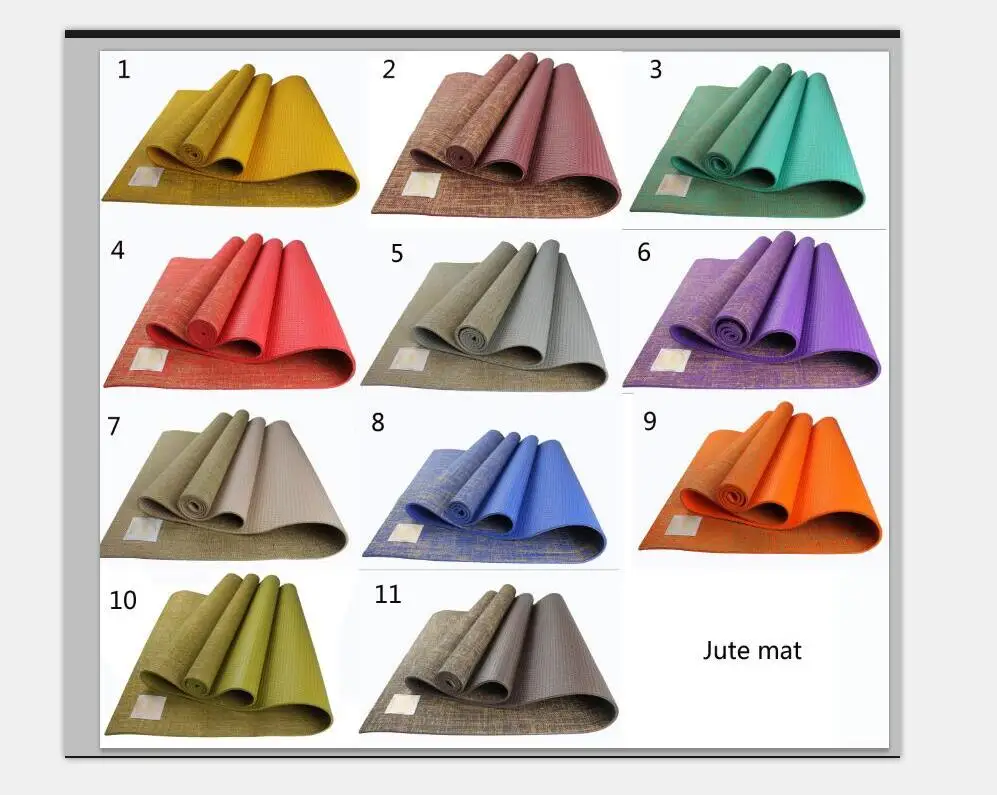 Оптовая продажа, коврик для йоги из джута с индивидуальным принтом, нескользящий толстый коврик для йоги из джута высокого качества