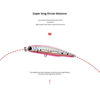 Cheery Long Casting Full Swim Layer Lure Bait Small Silver Micro-Vibrating Sinking Pencil Lure Carp ABS Red Snapper for Bottom – Pencil – view 5