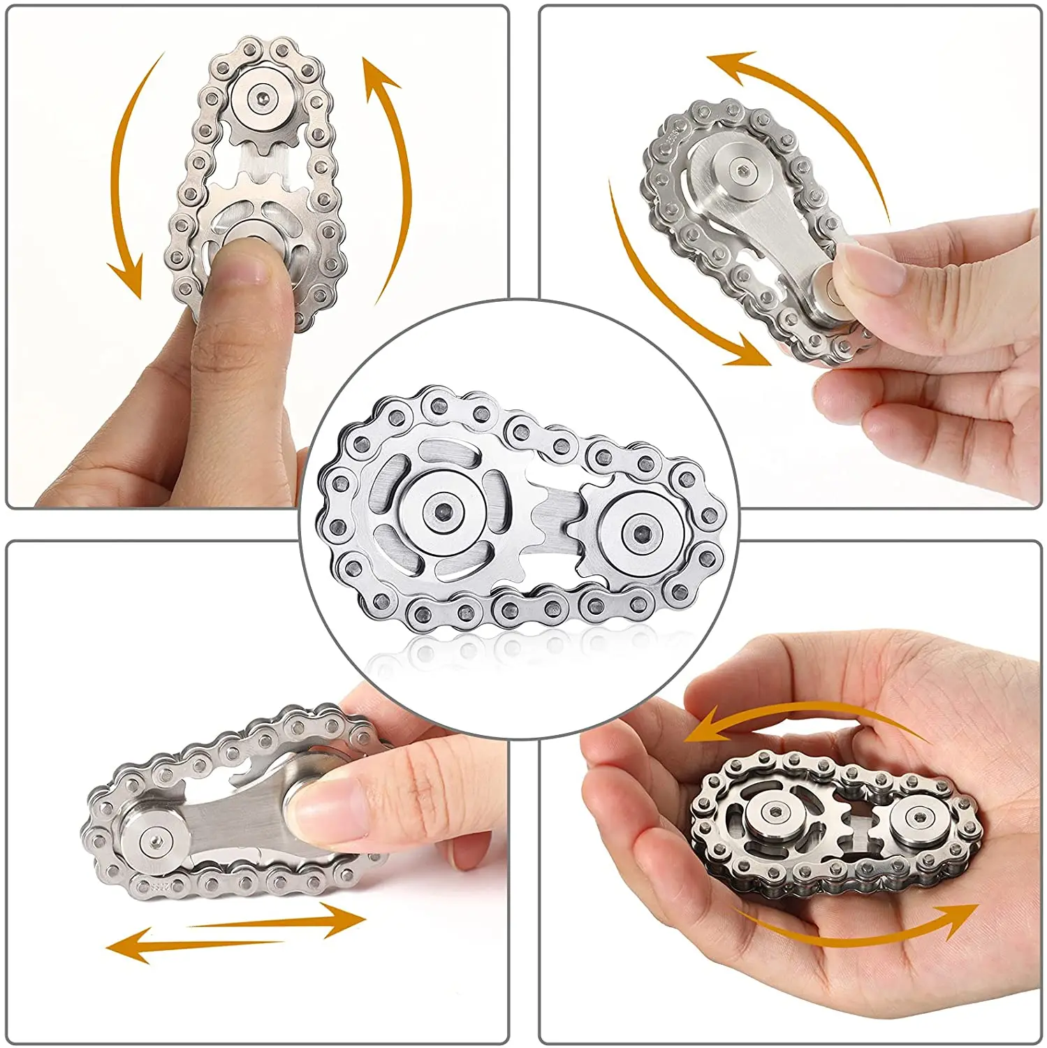 Gatwey Sprockets Chain Fidget Toys Metal Sensory Bike Chain Gears