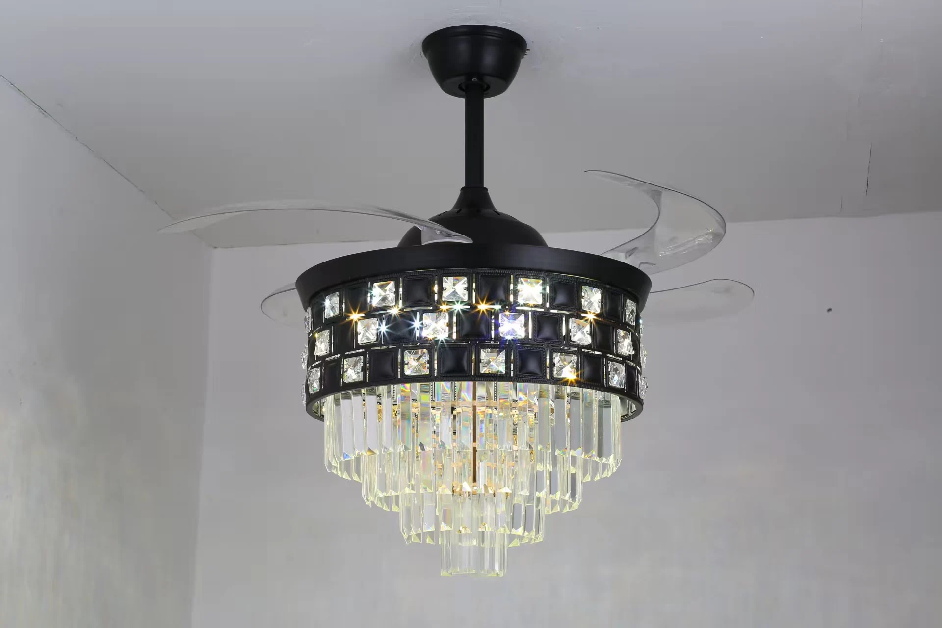 product factory price 42 inch matte black modern ceiling fan light for restaurants-2