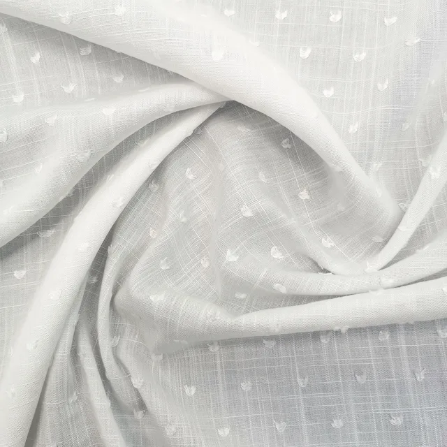 Spring spun rayon warp  weft bamboo dot jacquard cut fabric for women's dress pajamas SS18459