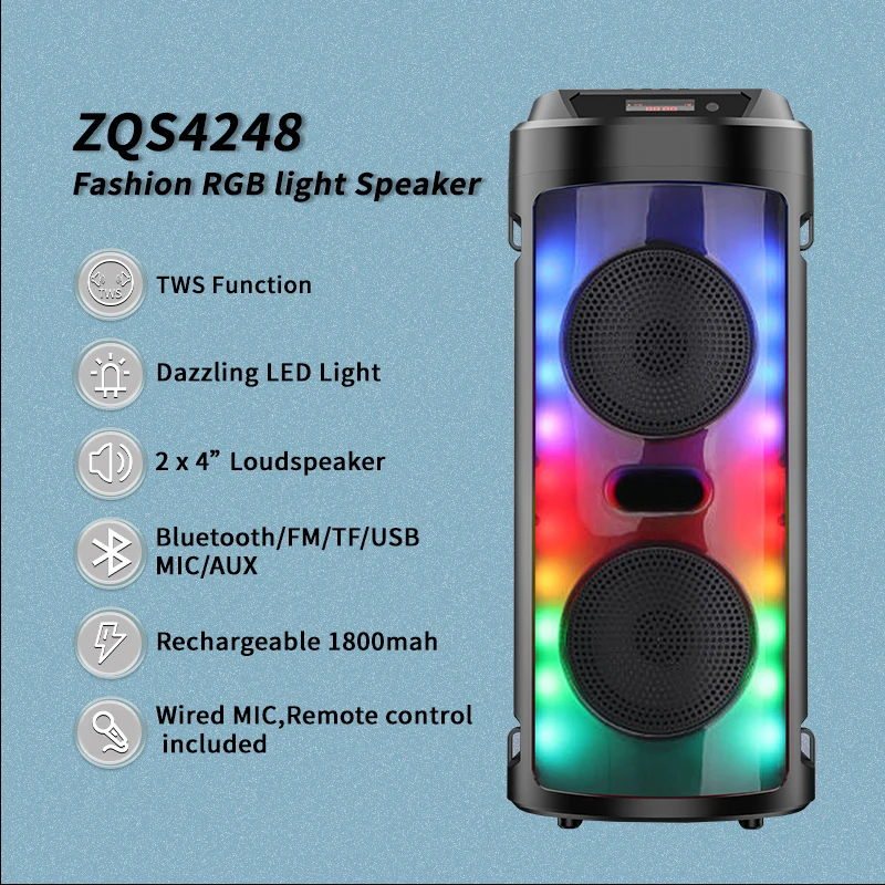 ZQS4248 Portable Wireless Speaker - Perfect for Karaoke