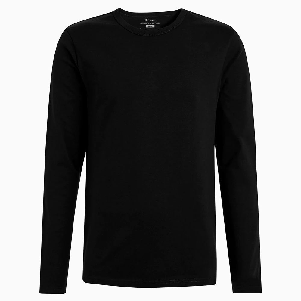 Best Men's Essentials Regular-fit Long-sleeve Crewneck T-shirt Cotton ...