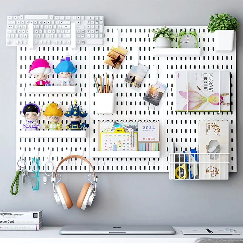 Kuhome 4Pcs Metal Pegboards, Peg Board, Wall Organizer For Storage Pegboard For