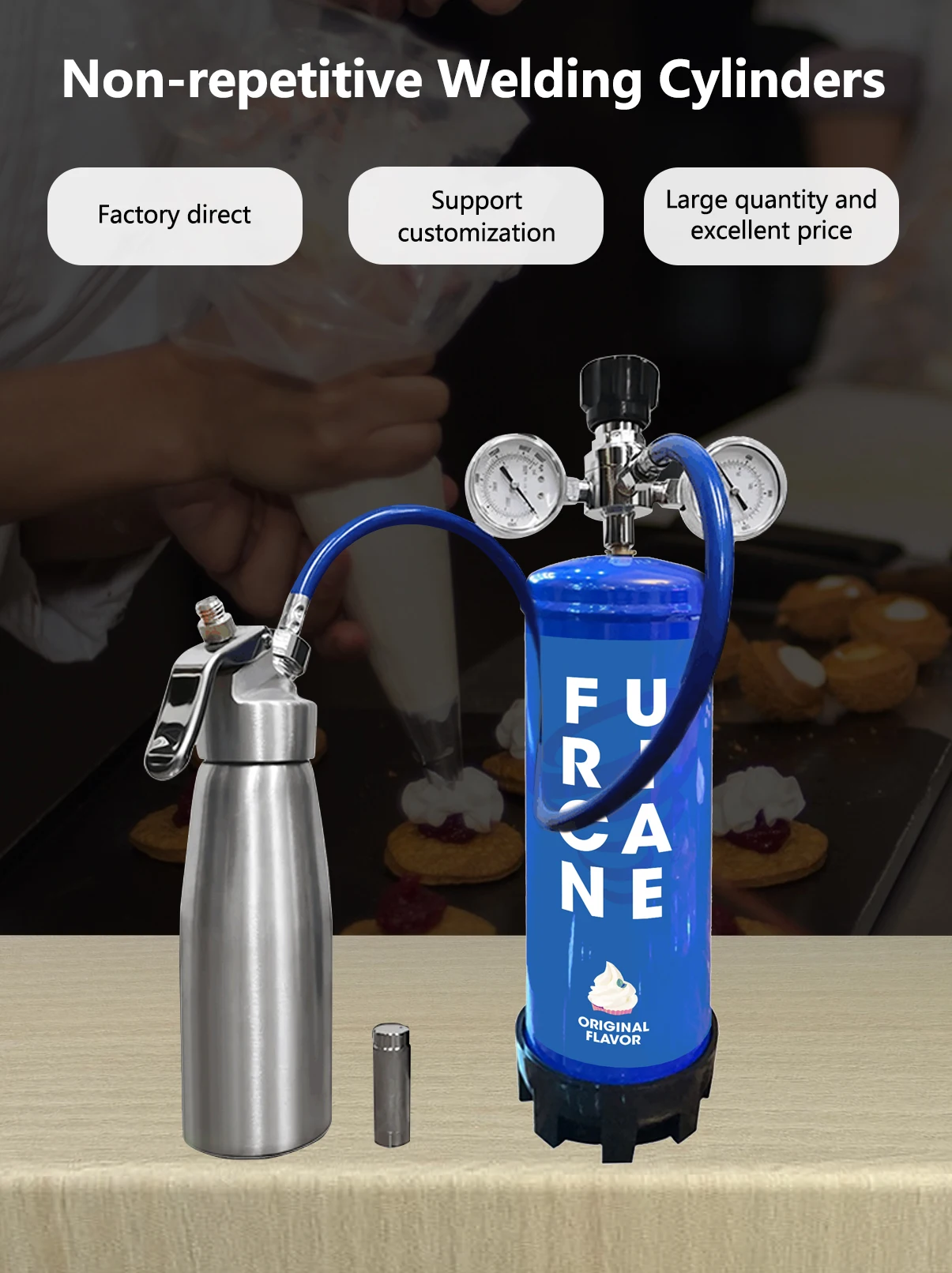 Fast Delivery 580g Gas Whipped Cream Charger 615g Tank Cream Chargers