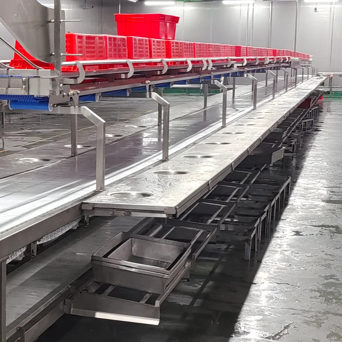 Complete pig slaughtering conveyor line stainless steel meat deboning and staging equipment for factory slaughterhouses