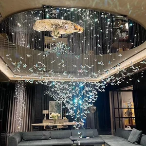 Zhongshan Ganzhen Professional Custom Lighting Chandelier Hotel Engineering Lamp Butterfly Crystal for Banquet Hall Hanging