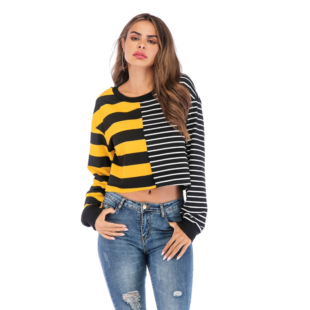 yellow and black striped top womens