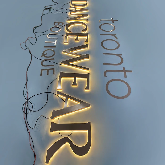 Customizable 3D Channel Letter Outdoor Store Sign Waterproof LED Advertising Signage Rose Gold Metal Office Wall Decoration